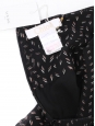 High-waisted flared silk skirt in black with white print Retail price 1200€ Size 34