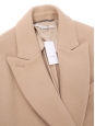 Manteau long double boutonnière en laine beige camel Prix boutique 1500€ Taille 40