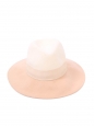White cream and pale pink borsalino hat. Size 54