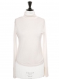 Roll-neck sweater in cream white wool, silk, and cashmere blend Retail price €1000 Size S.