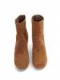 GARETT camel brown suede block-heel ankle boots Retail price €600 Size 41