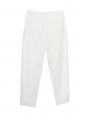 Pantalon cigarette taille haute en lin et coton blanc Prix boutique 445€ Taille XS