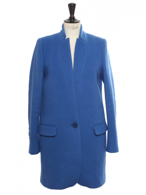BRYCE Klein blue melton wool blend coat Retail price €1095 Size XS