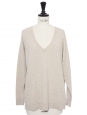 V-neck heather beige cashmere wool sweater Retail price €290 Size M