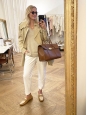 BAYSWATER grained leather handbag in camel brown Retail 1400€