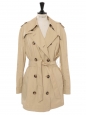 Beige canvas double breasted belted trench coat  Retail price €450 Size 40/42