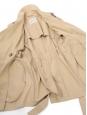 Beige canvas double breasted belted trench coat  Retail price €450 Size 40/42