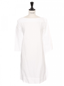 Robe manches courtes col rond en coton blanc Prix boutique 450€ Taille 36