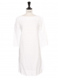 Robe manches courtes col rond en coton blanc Prix boutique 450€ Taille 36