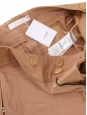 High-waisted flared trousers in camel brown cotton Retail price €1200 Size 36
