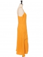 Robe longue à fines bretelles et boutons en lin jaune tournesol Prix boutique 350€ Taille 40