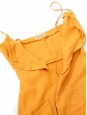 Robe longue à fines bretelles et boutons en lin jaune tournesol Prix boutique 350€ Taille 40