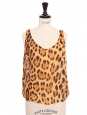 Silk leopard print tank top in brown, black, beige Retail price €250 Size M