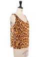 Silk leopard print tank top in brown, black, beige Retail price €250 Size M