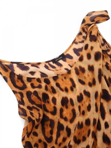 Débardeur en soie imprimé léopard marron, noir et beige Prix boutique 250 € Taille M