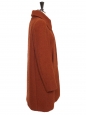 Terracotta red wool tweed seventies-style collar flared coat Retail price €3000 Size 36/38