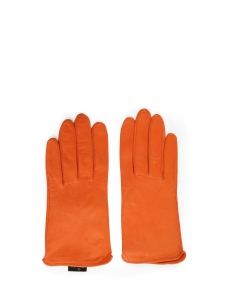 Lamb leather orange gloves Retail price €150 Size 7