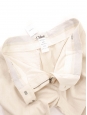 Pantalon tailleur droit à plis en soie beige crème Prix boutique 1250€ Taille 42