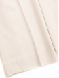 Pantalon tailleur droit à plis en soie beige crème Prix boutique 1250€ Taille 42