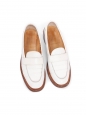 Cream white leather round-toe loafers with wooden sole Retail price 475€ Size 37