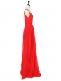 Bright red silk V-neck long dress Retail price € Size S