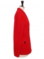 Fitted double-breasted jacket in vibrant red cashgora and virgin wool with black buttons Retail price €1200 Size 36/38