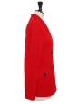 Fitted double-breasted jacket in vibrant red cashgora and virgin wool with black buttons Retail price €1200 Size 36/38