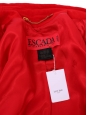 Fitted double-breasted jacket in vibrant red cashgora and virgin wool with black buttons Retail price €1200 Size 36/38