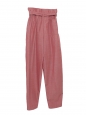 Wide-leg pants with red and white herringbone belt in wool and mohair Retail price €950 Size 40