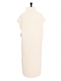 Robe droite sans manche col roulé en laine côtelée blanc crème Prix boutique 600€ Taille S à L