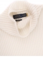 Robe droite sans manche col roulé en laine côtelée blanc crème Prix boutique 600€ Taille S à L