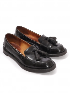 Mocassins à gland plat bout rond en cuir glacé noir Prix boutique 600€ Taille 39
