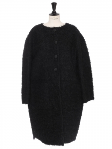 Manteau boule réversible en laine bouclette noir Prix boutique 2300€ Taille 40