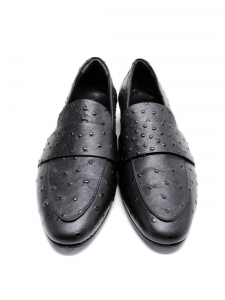 Mocassins bout amande en cuir effet autruche noir Prix boutique 315€ Taille 36