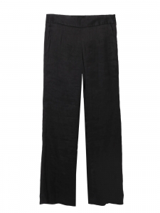 Pantalon droit fluide en lin noir Prix boutique 350€ Taille 42