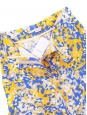 High-waisted fluid trousers in royal blue, yellow, and white printed crepe Retail price €750 Size XS