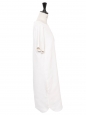 White linen scalloped hem short-sleeve straight dress Retail price 1200€ Size 38