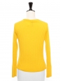 Round-neck ribbed wool sweater in bright yellow Retail price €180 Size 36