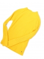 Round-neck ribbed wool sweater in bright yellow Retail price €180 Size 36