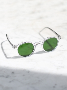 LA PICA Crystal clear frame sunglasses with bottle green mineral lenses Retail price €230 NEW