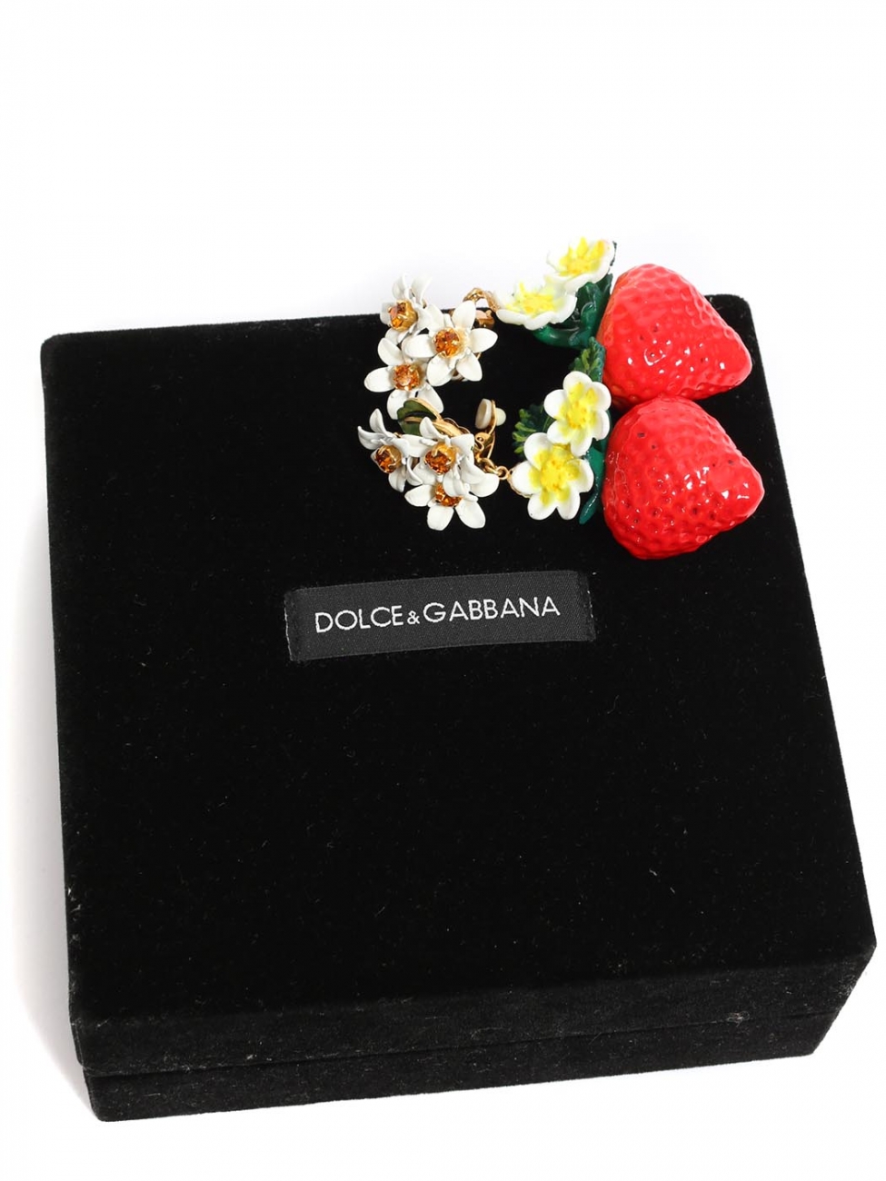 Boucles D'oreilles Dolce & Gabbana - Laiton Or Rose Avec Cristal, Thème Arc Et Flocons De Noël