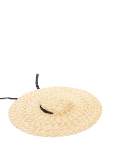 Large Provençal straw hat with black ribbon