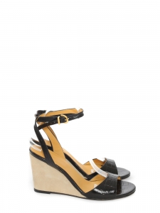 ODA wedge sandals in ecru suede and black leather NEW Retail price 450€ Size 38