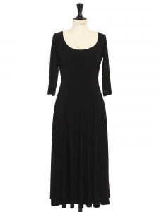Black stretch jersey mid-length dancer dress Retail price 275€ Size XS