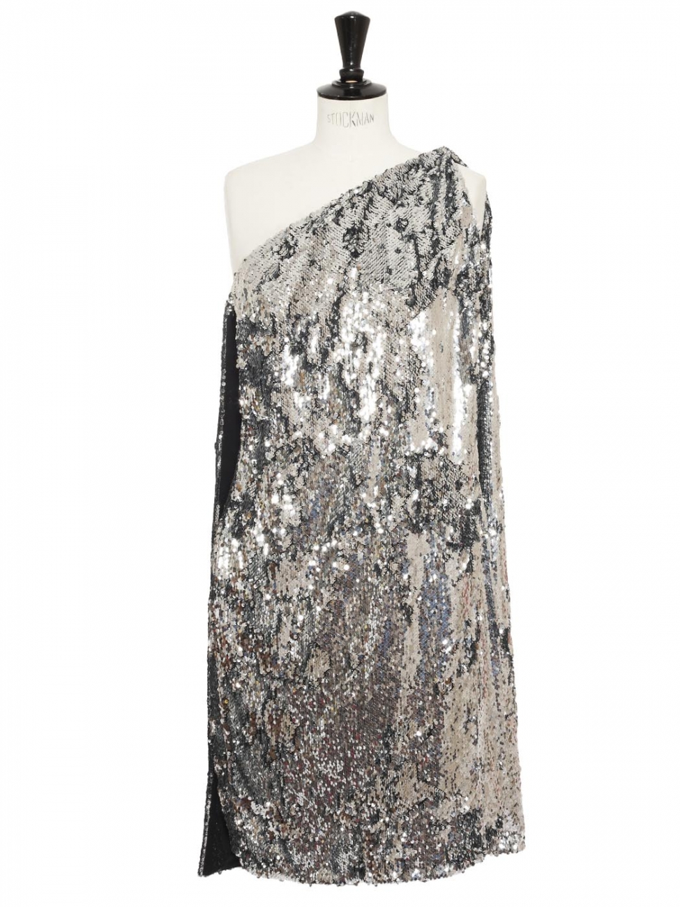 Boutique STELLA MCCARTNEY One-shoulder silver sequined cocktail