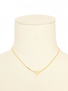 Collier fine chaîne dorée pendentif rose blanc ivoire