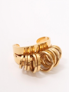 Bracelet manchette multi anneaux en laiton doré Prix boutique 600€ Taille S à M
