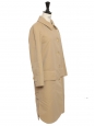 Camel beige straight trenchcoat 100% grey wool lining Retail price 2200€ Size XS