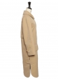 Camel beige straight trenchcoat 100% grey wool lining Retail price 2200€ Size XS