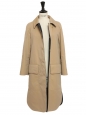 Camel beige straight trenchcoat 100% grey wool lining Retail price 2200€ Size XS